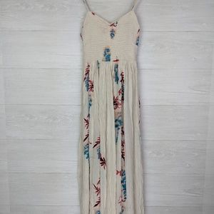 NWT Free People Ivory Smocked Beau Maxi Dress
